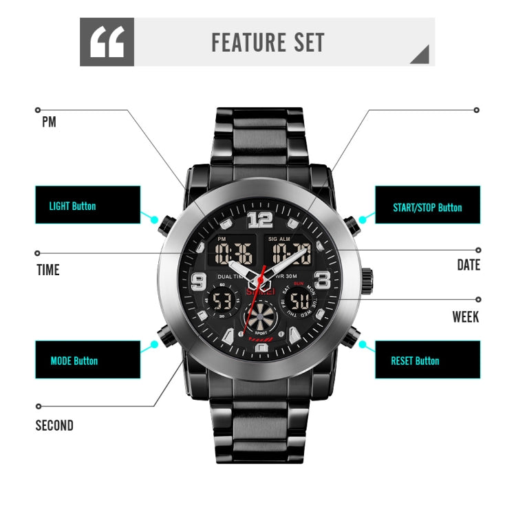 skmei-1642-three-time-display-luminous-electronic-watch-support-alarm-clockblack