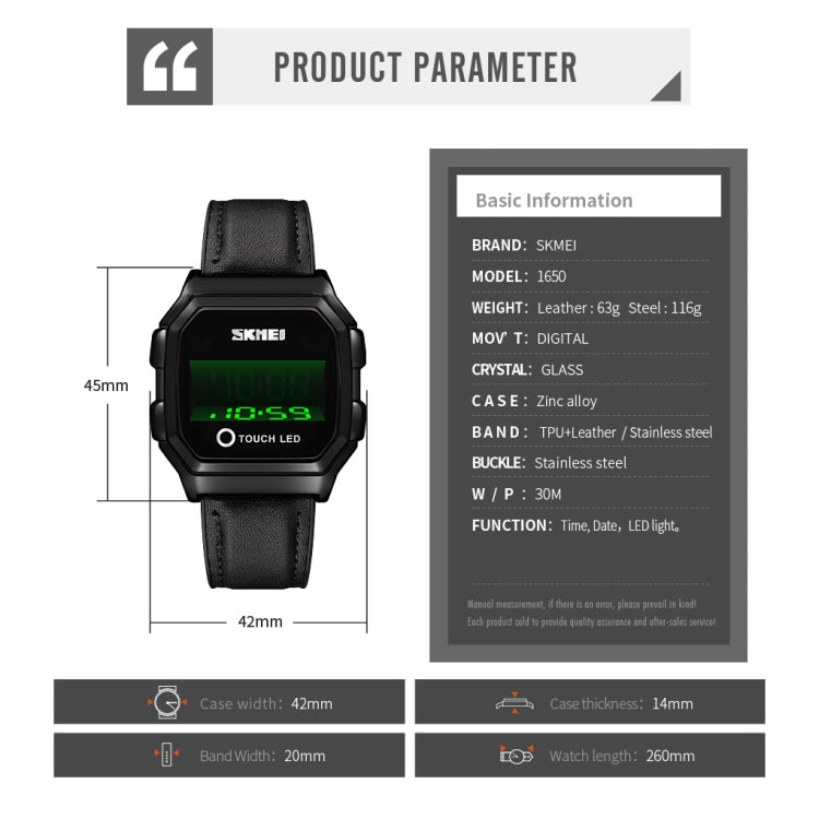 skmei-1650-leather-strap-version-led-digital-display-electronic-watch-with-touch-luminous-buttonsilver