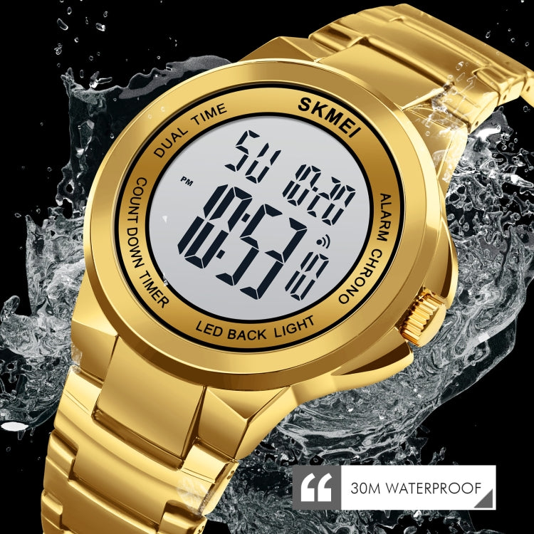 skmei-1712-dual-time-led-digital-display-luminous-stainless-steel-strap-electronic-watchgold-and-white