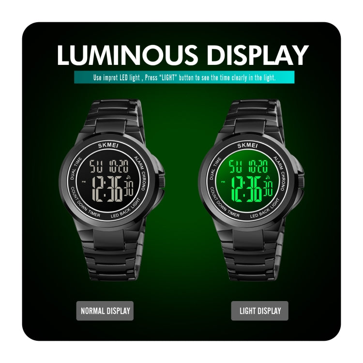 skmei-1712-dual-time-led-digital-display-luminous-stainless-steel-strap-electronic-watchgold-and-white