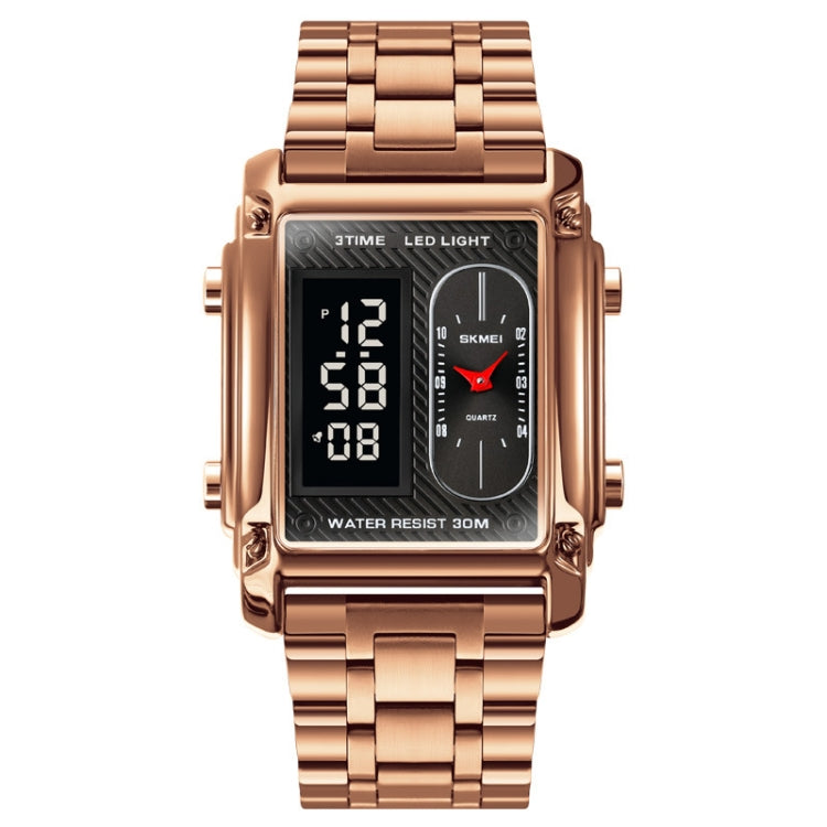 skmei-1868-square-double-display-waterproof-men-watch-style-steel-belt-rose-gold