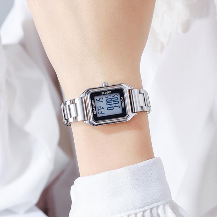 skmei-2493-small-women-electronic-watch-square-steel-strap-watch-style-black-case-white