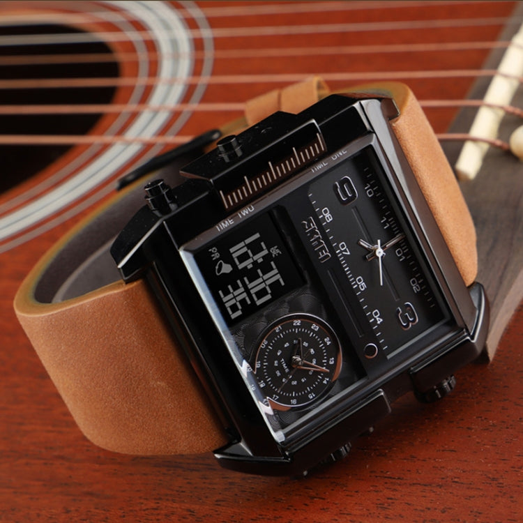 skmei-1391-multifunctional-men-business-digital-watch-30m-waterproof-square-dial-wrist-watch-with-leather-watchbandblack-brown